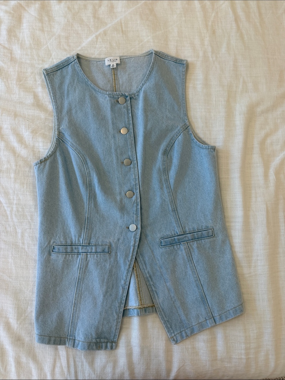 Le Lis Light Blue Denim Top